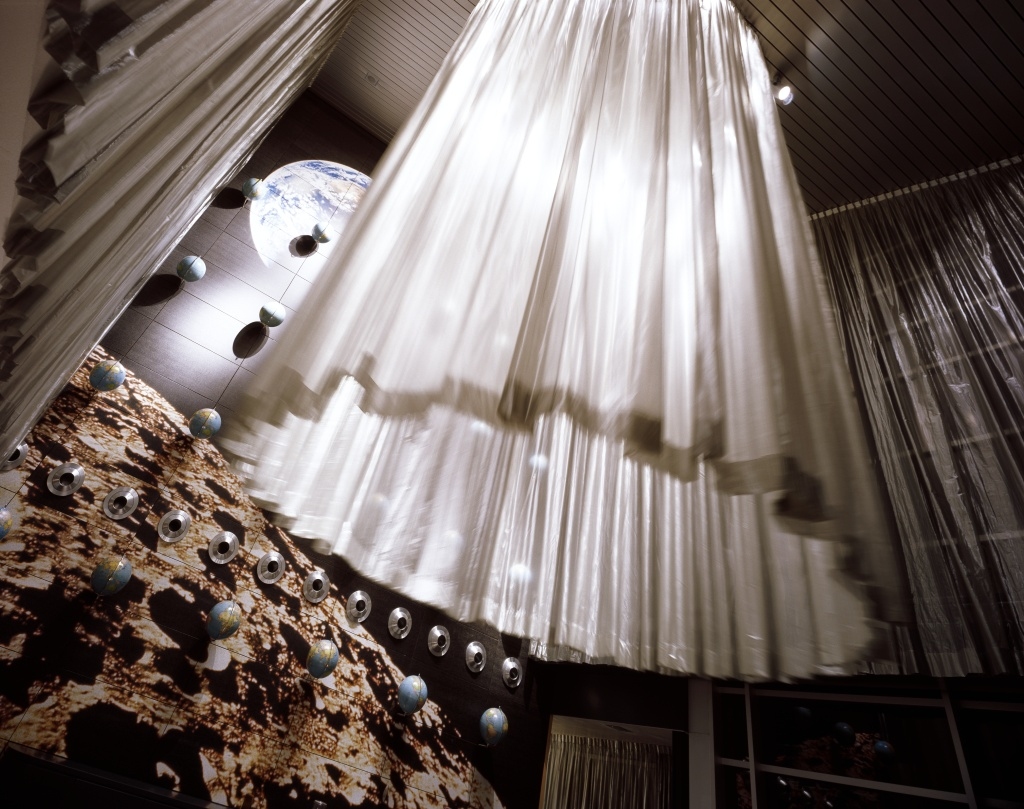 Lamp with globes as an art piece