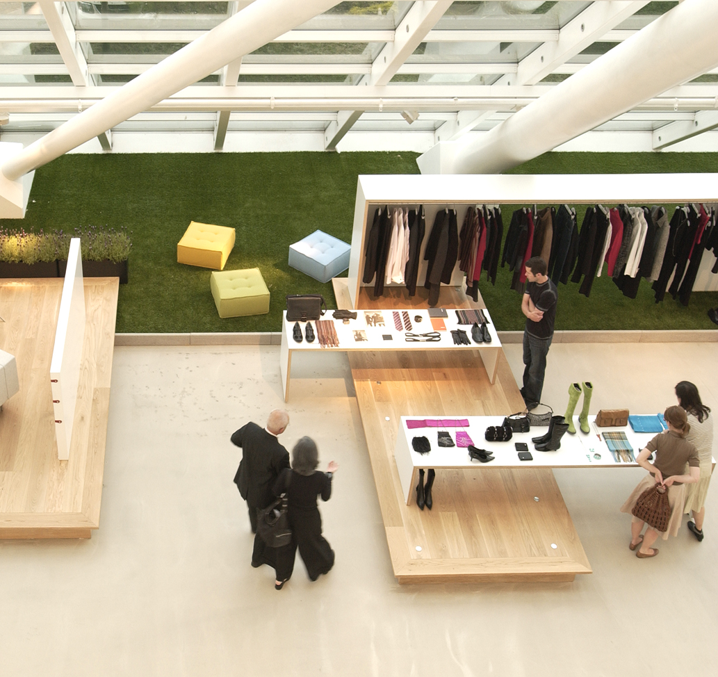 Interior with samples of Mexx clothes