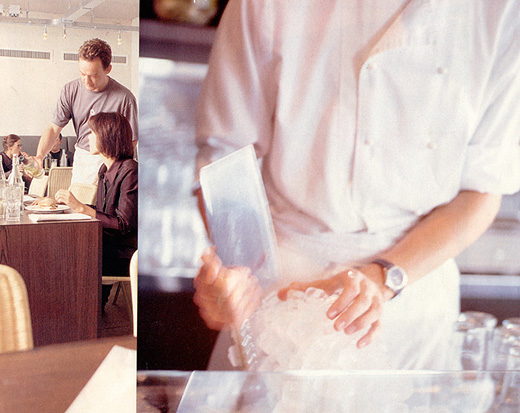 close-up of ice carving in restaurant